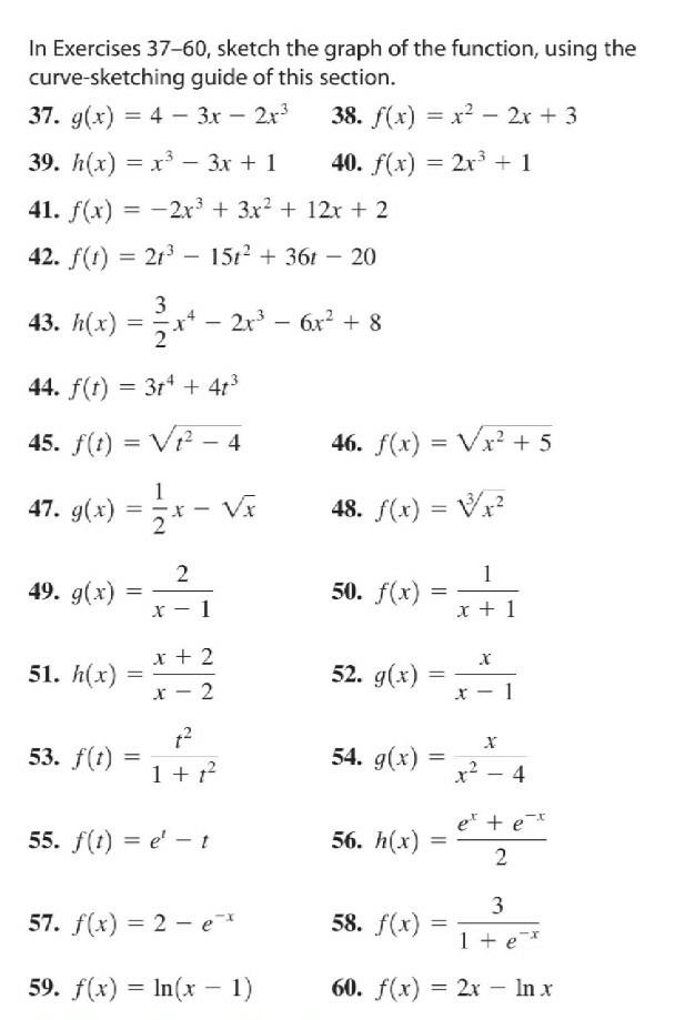Solved In Exercises 37-60, sketch the graph of the function, | Chegg.com
