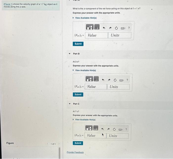 Solved Figure 1 shows the velocity graph of a 1.7 kg Chegg