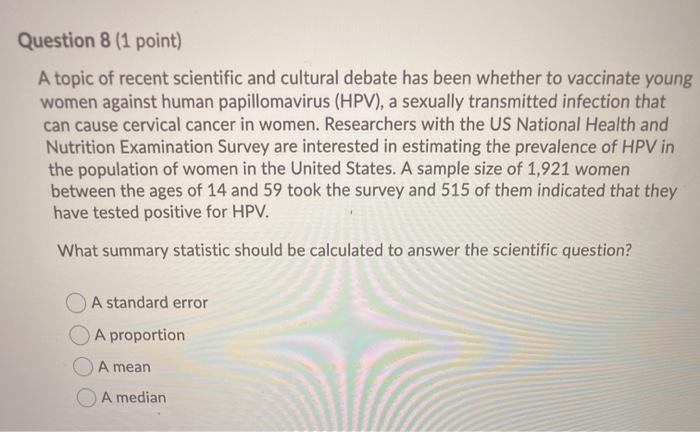 Solved Question 7 (1 point) A topic of recent scientific and Chegg image picture