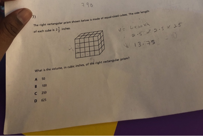 Solved 796 3) The right rectangular prism shown below is | Chegg.com