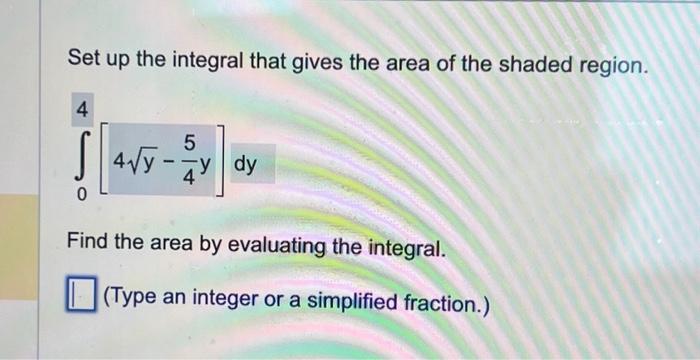Solved Set up the integral that gives the area of the shaded | Chegg.com