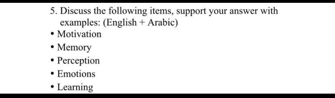 Solved 5. Discuss the following items, support your answer | Chegg.com