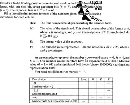 Consider A 16-bit Floating Point Representation Based | Chegg.com