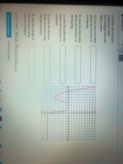Solved Question 1 > Consider the function graphed to the | Chegg.com
