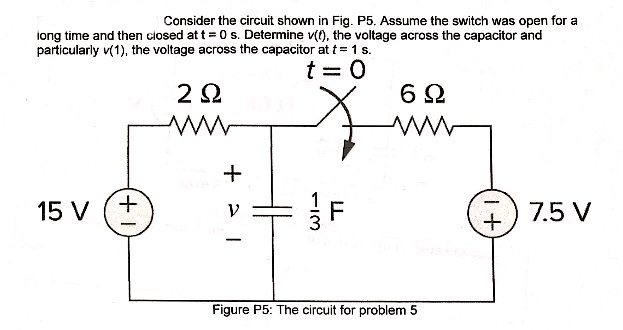 Solved Consider The Circuit Shown In Fig. P5. Assume The | Chegg.com