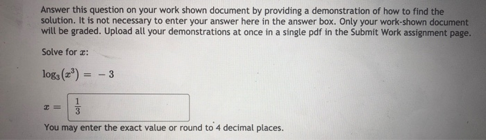 Solved Answer this question on your work shown document by | Chegg.com