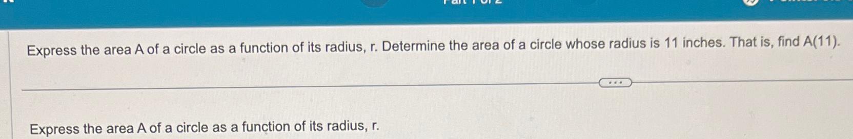 Solved Express the area A ﻿of a circle as a function of its | Chegg.com