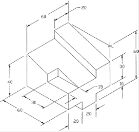 Solved: Draw two orthographic views and an auxiliary view for e ...