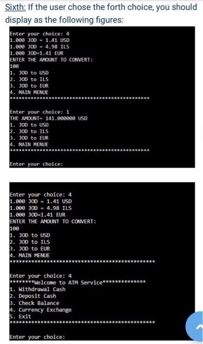 Solved Write a complete C program that performs ATM | Chegg.com