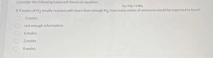 Solved Consider the following balanced chemical equation: | Chegg.com