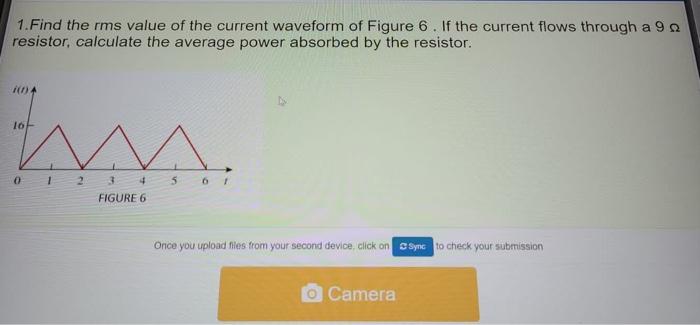 Solved 1. Find the rms value of the current waveform of | Chegg.com