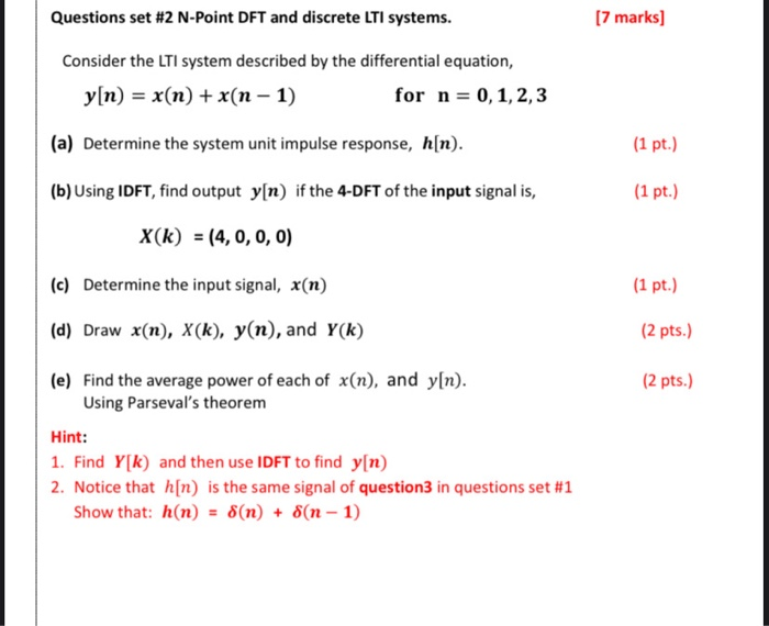 Solved Questions Set 2 N Point Dft And Discrete Lti Syst Chegg Com