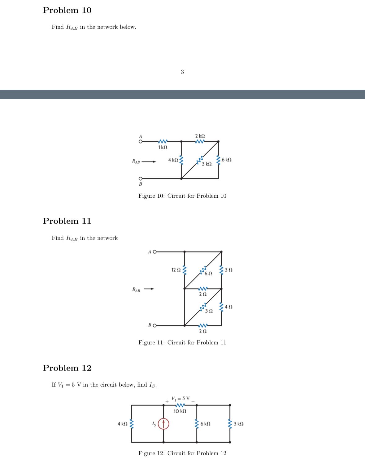 Solved Problem 10Find RAB ﻿in the network below.3Problem | Chegg.com