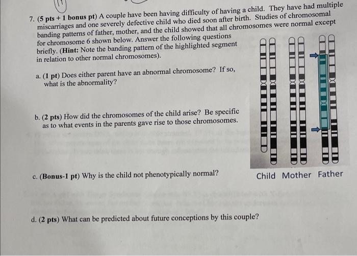 Solved 7. (5 pts +1 bonus pt) A couple have been having
