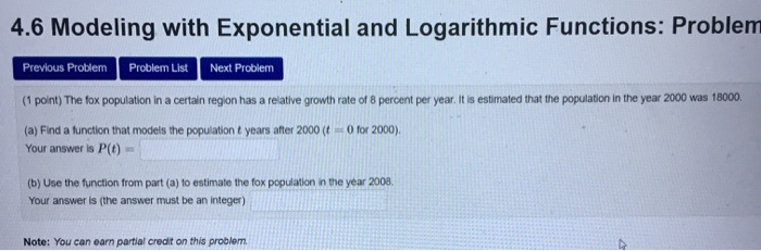 Solved 4.6 Modeling with Exponential and Logarithmic Func | Chegg.com