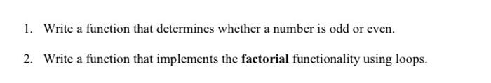 Solved 1. Write a function that determines whether a number | Chegg.com