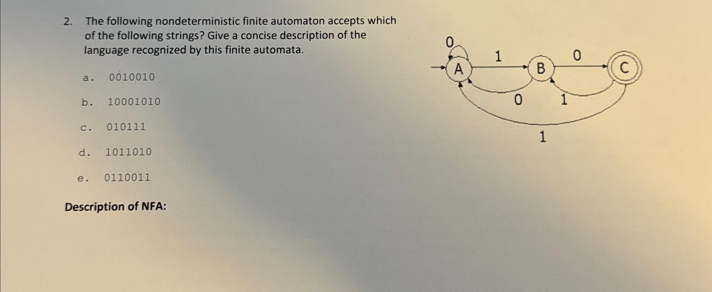 Solved The Following Nondeterministic Finite Automaton | Chegg.com