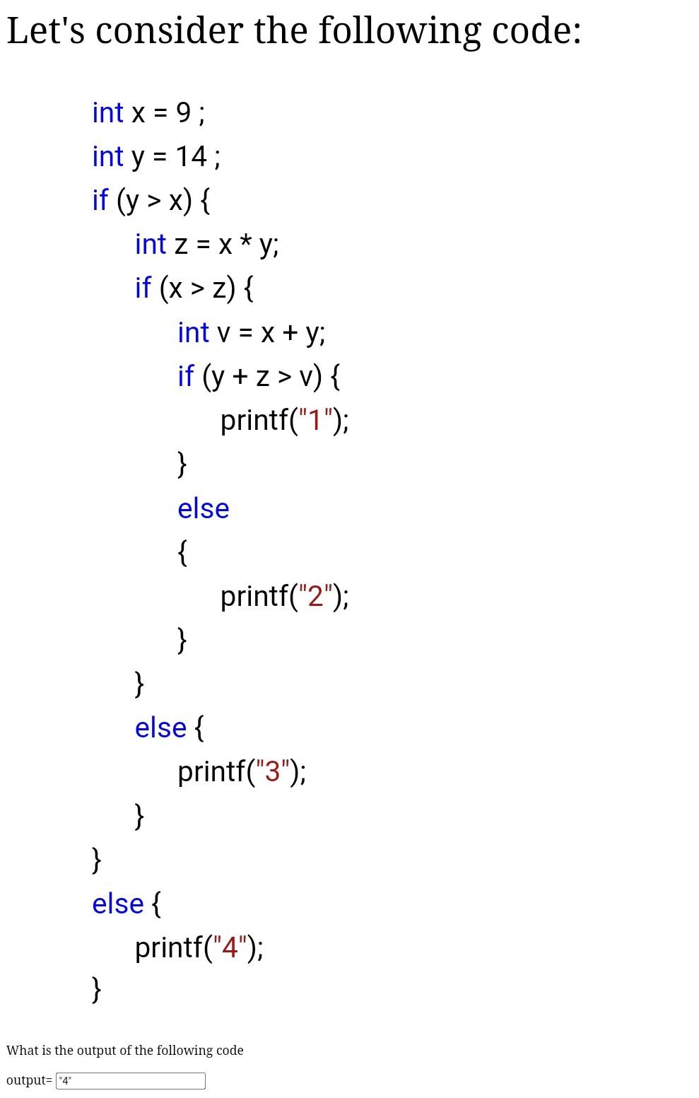 Solved Let's consider the following code: | Chegg.com