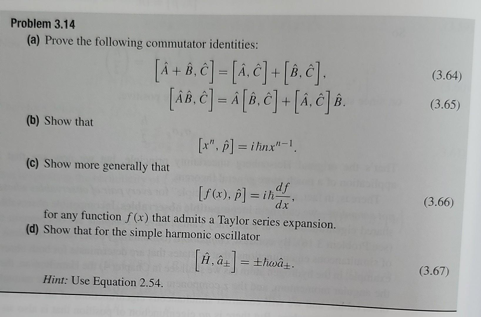 Solved Problem 3.14 (a) Prove The Following Commutator | Chegg.com