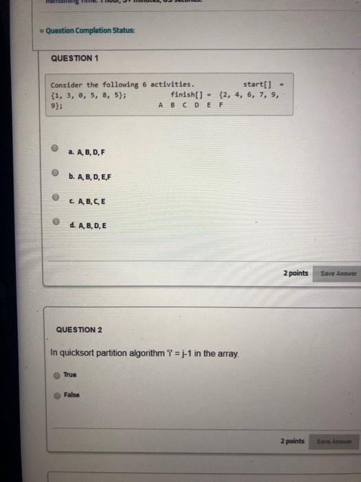 Solved Question Completion Status: QUESTION 1 Consider the | Chegg.com