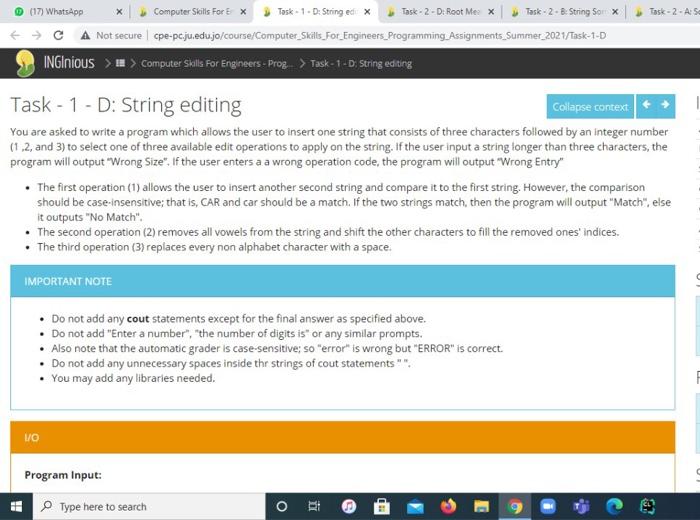 Solved You are asked to write a program which allows the | Chegg.com