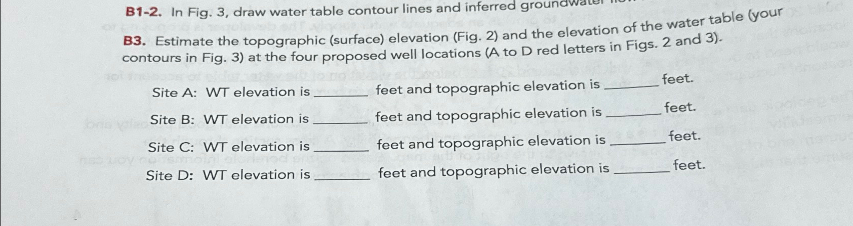 Solved B3 ï Estimate The Topographic Surface ï Elevation Chegg