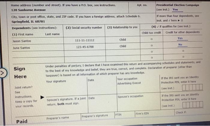 Solved Instructions Form 1040 Schedule 1 Schedule 5 Schedule | Chegg.com