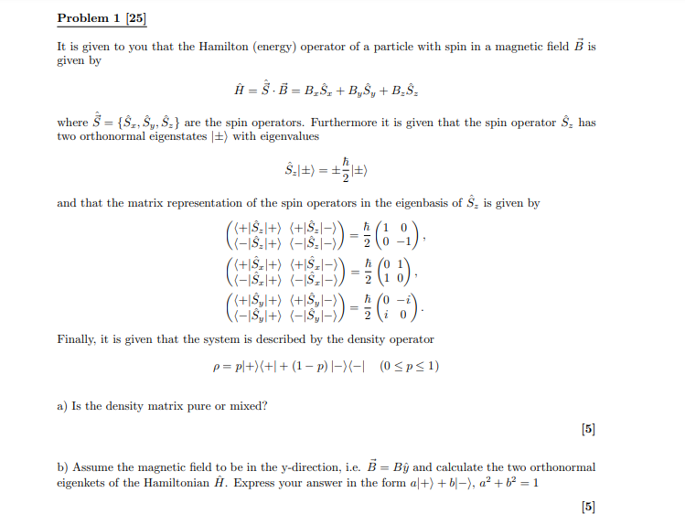 Solved Problem 1 [25]It is given to you that the Hamilton | Chegg.com