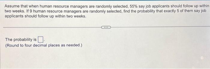 Solved Assume that when human resource managers are randomly | Chegg.com