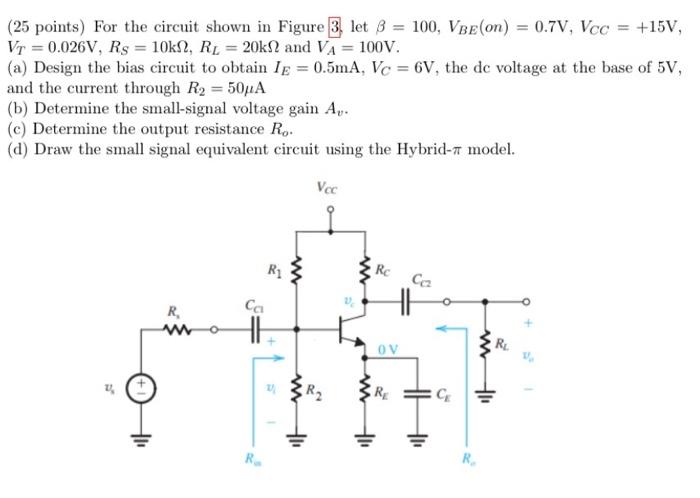 Solved (25 points) For the circuit shown in Figure 3. let B | Chegg.com