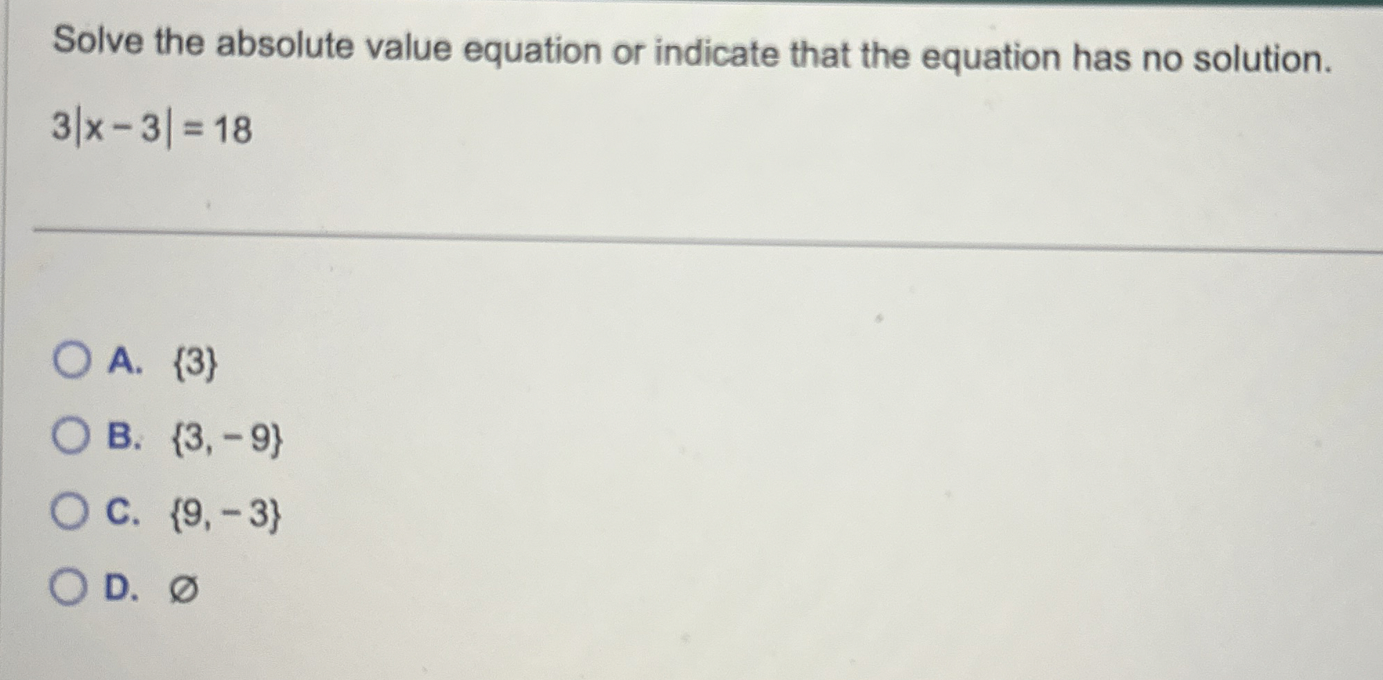 Solved Solve the absolute value equation or indicate that | Chegg.com