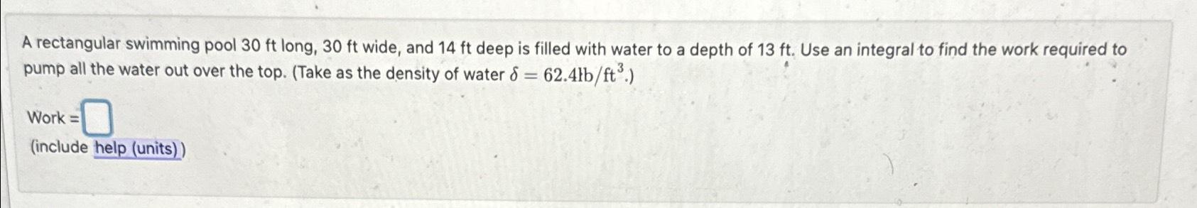 Solved A Rectangular Swimming Pool 30ft ﻿long, 30ft ﻿wide, 