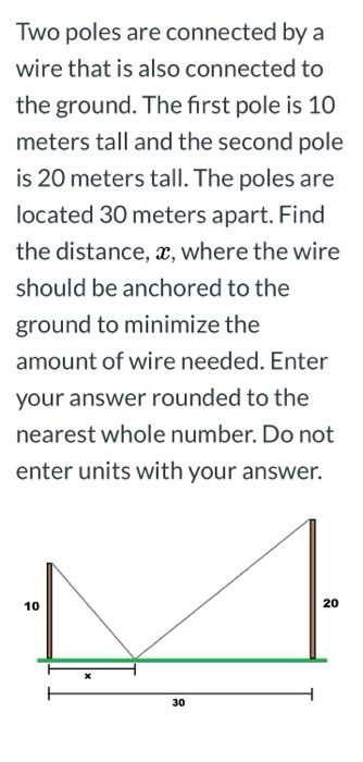 Solved Two poles are connected by a wire that is also | Chegg.com