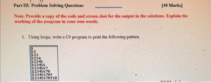 Solved Part III- Problem Solving Questions [40 Marks] Www | Chegg.com