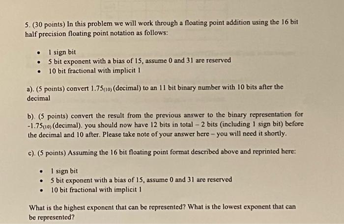 Solved 5. (30 points) In this problem we will work through a | Chegg.com