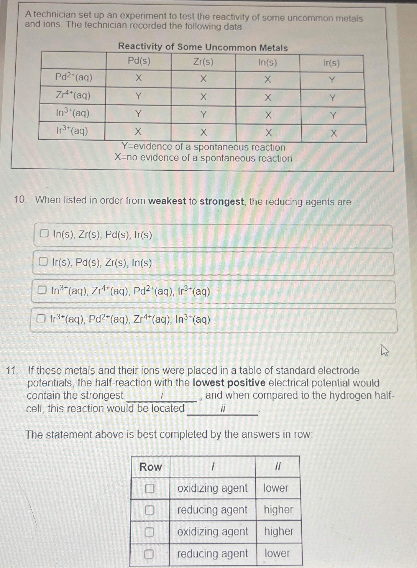Solved A technician set up an experiment to test the | Chegg.com