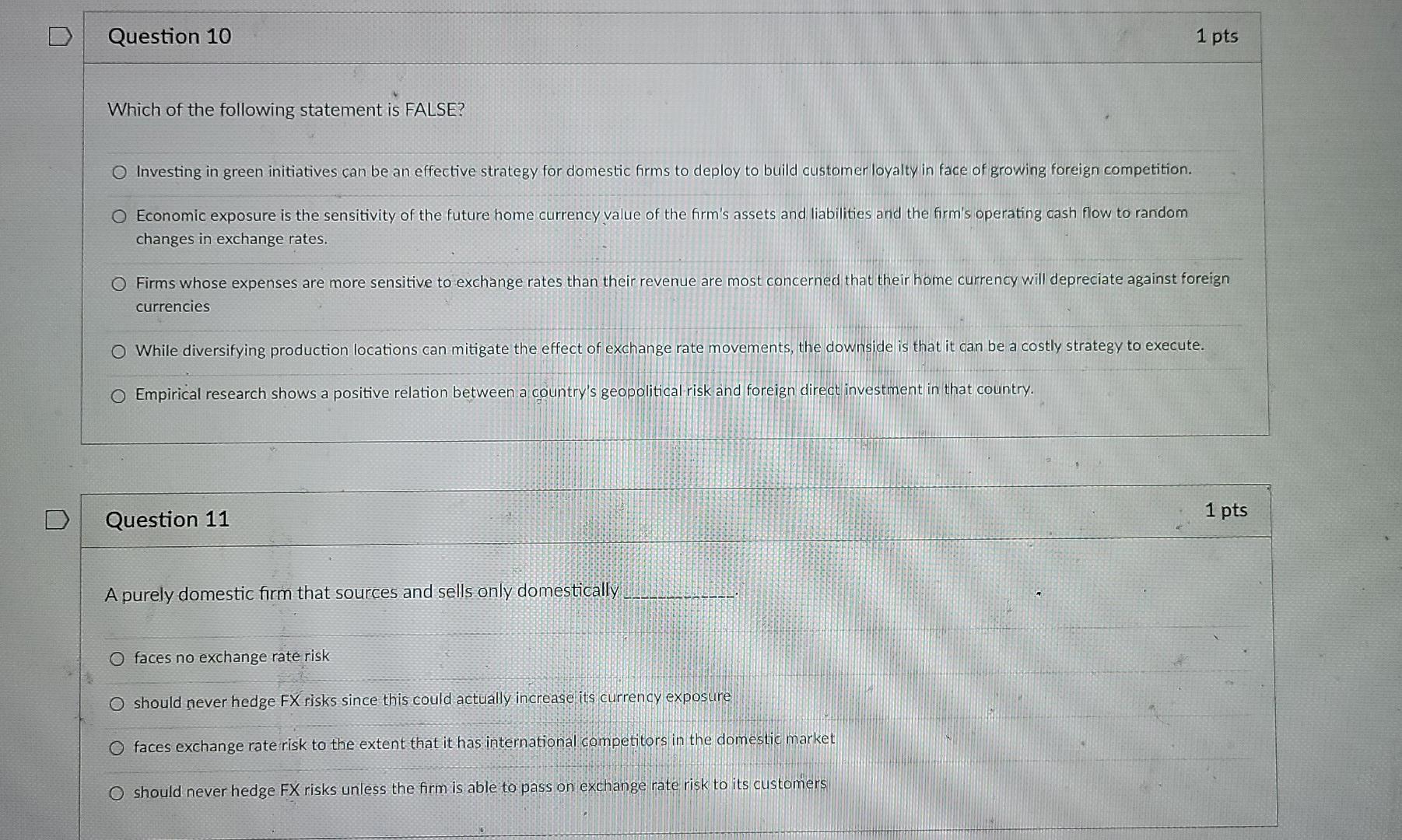 Solved Question 10 1 pts Which of the following statement is | Chegg.com