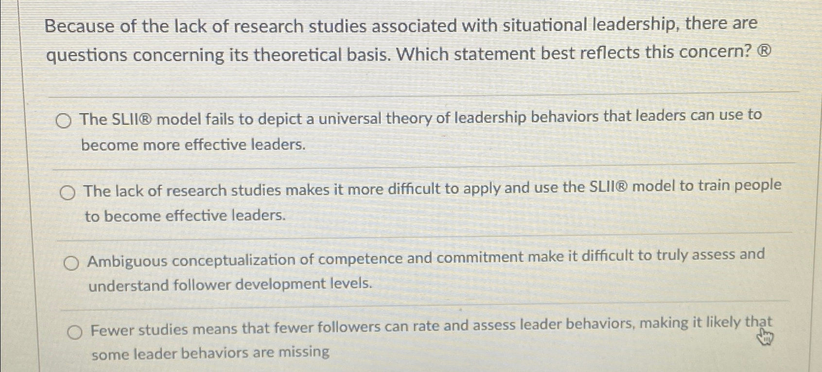 Solved Because of the lack of research studies associated | Chegg.com