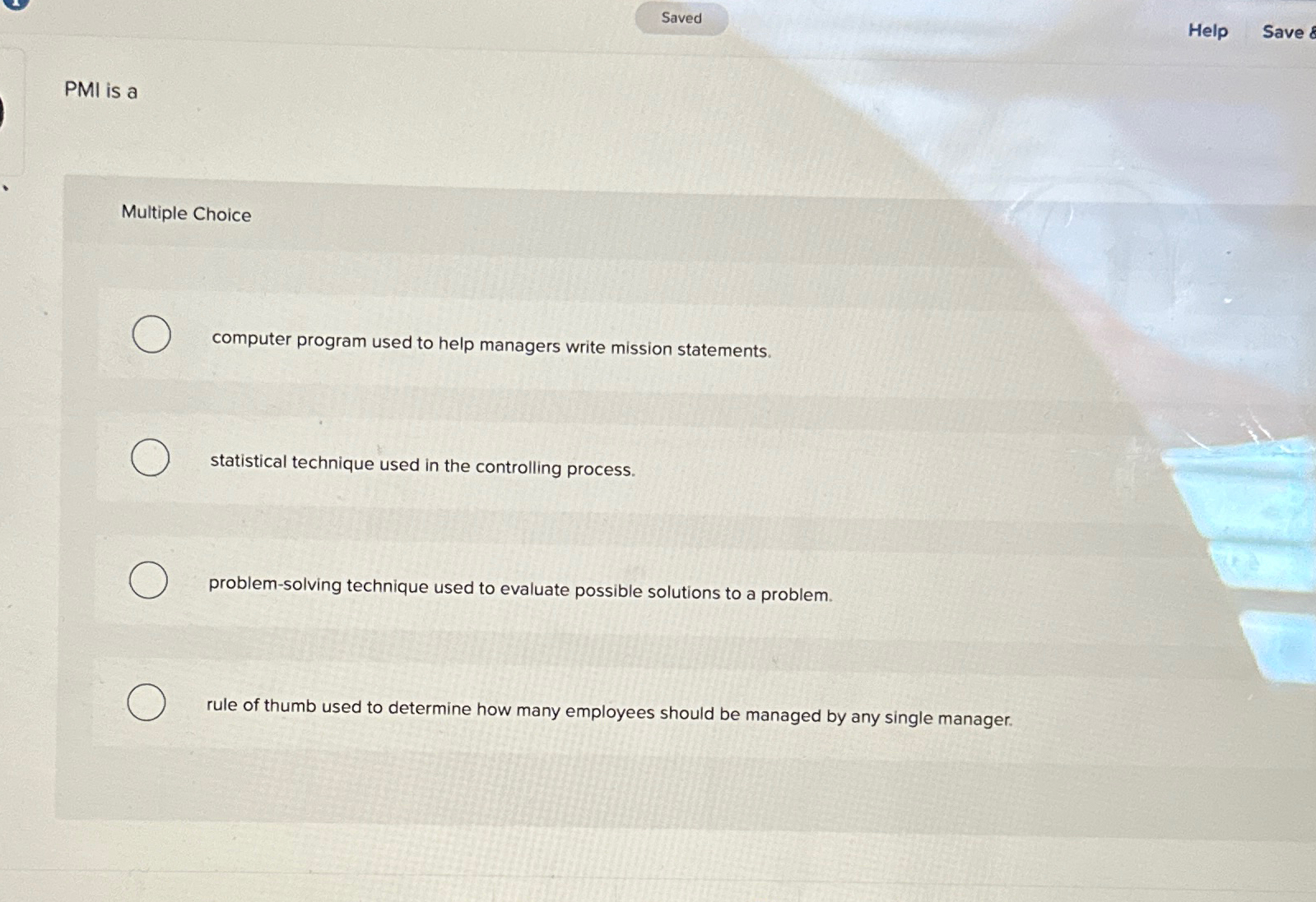 Solved HelpSave &PMI is aMultiple Choicecomputer program | Chegg.com