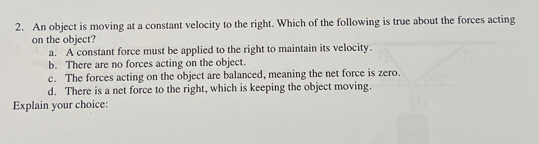 Solved An object is moving at a constant velocity to the