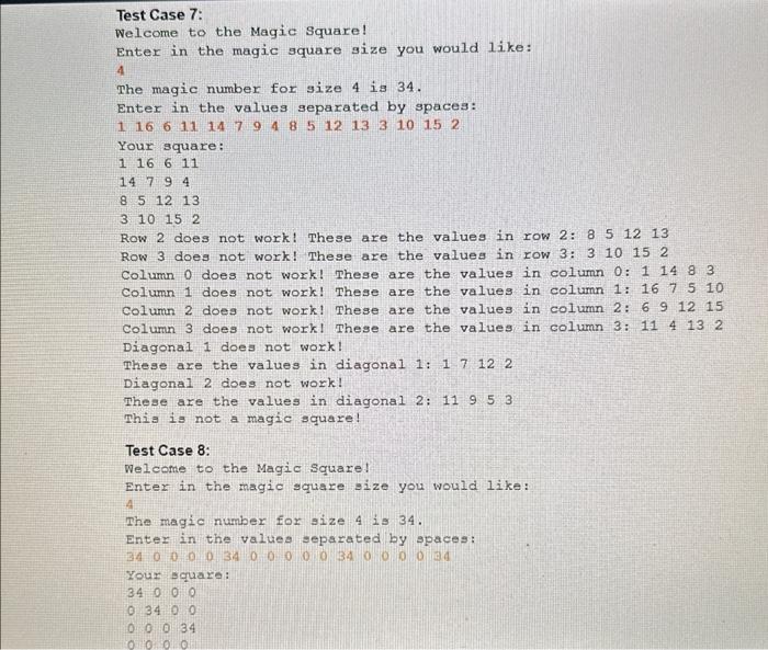 Solved A magic square is a 2D list of numbers that contains | Chegg.com