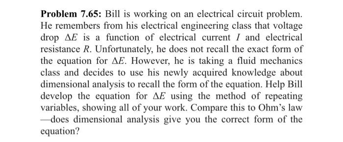 Solved Problem 7.65: Bill is working on an electrical | Chegg.com