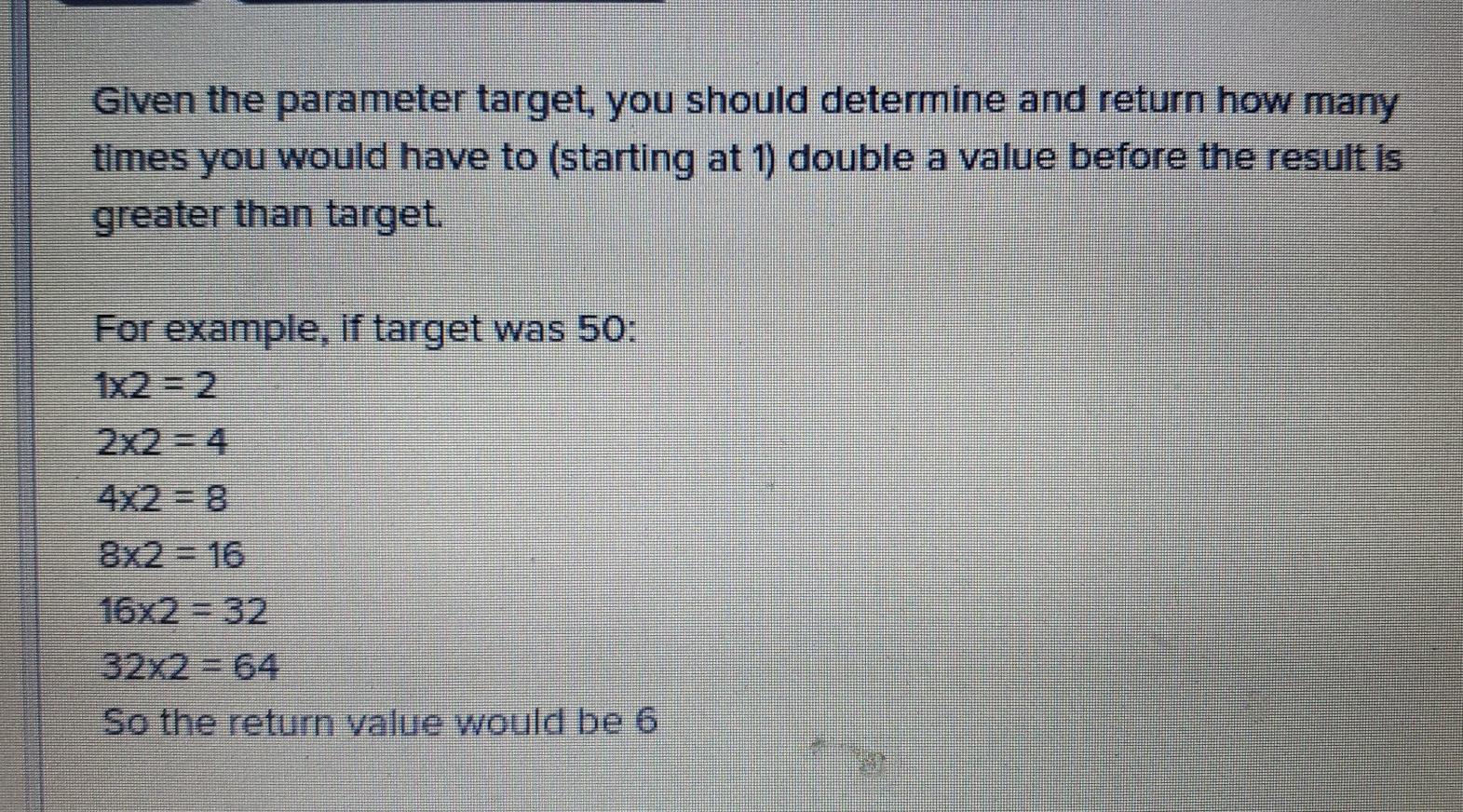 Solved Given the parameter target, you should determine and | Chegg.com