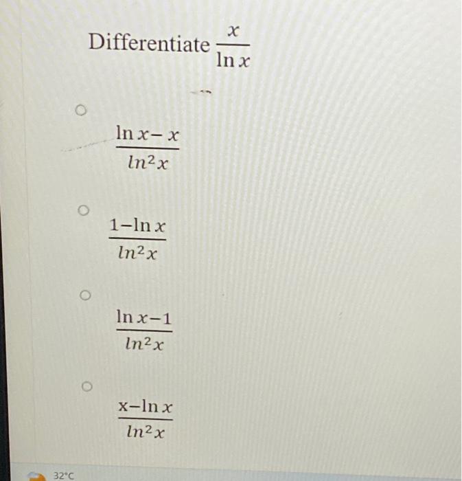ln 4x 2 )- ln x 1 )= lnx