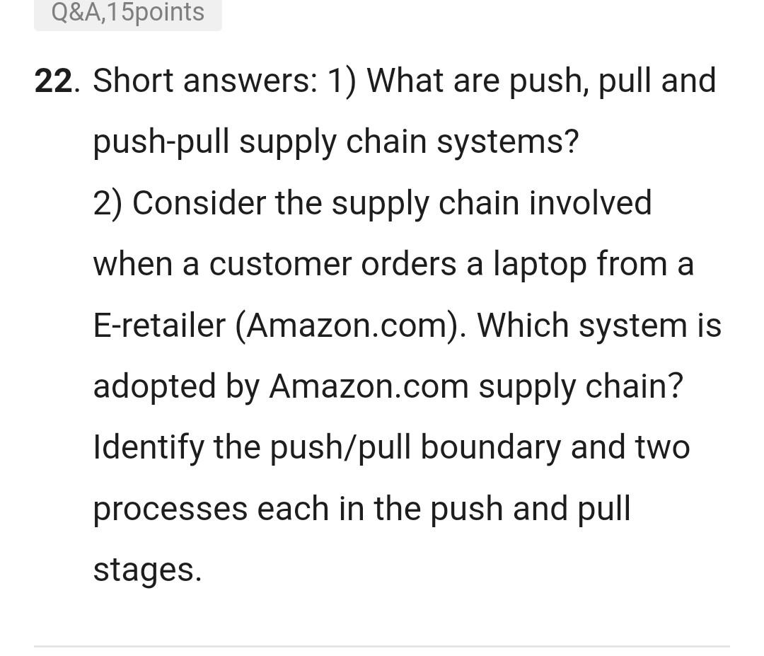 Solved 2. Short answers 1) What are push, pull and