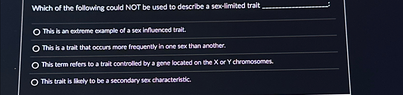 Solved Which of the following could NOT be used to describe | Chegg.com