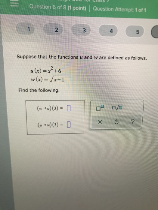 Solved Question 6 of 8 (1 point) | Question Attempt: 1 of 1 | Chegg.com