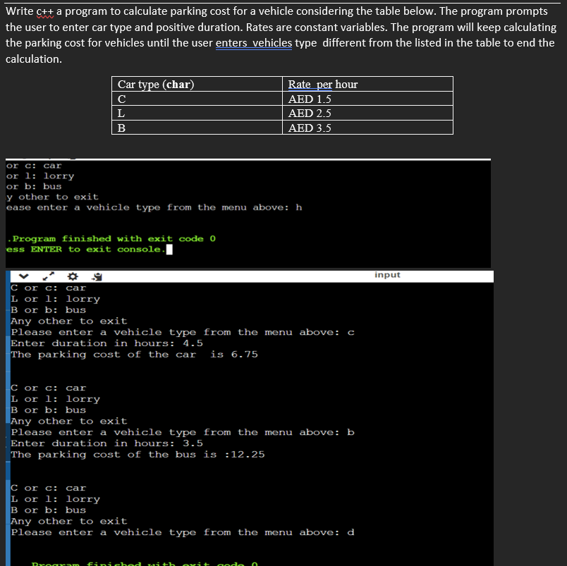 Solved or c: caror 1: lorryor b: busy ﻿other to exitease | Chegg.com