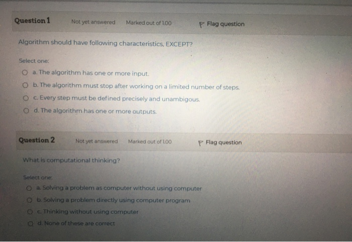 Solved Question 1 Not yet answered Marked out of 100 P Flag | Chegg.com