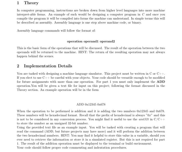 Solved 1 Theory In computer programming, instructions are | Chegg.com